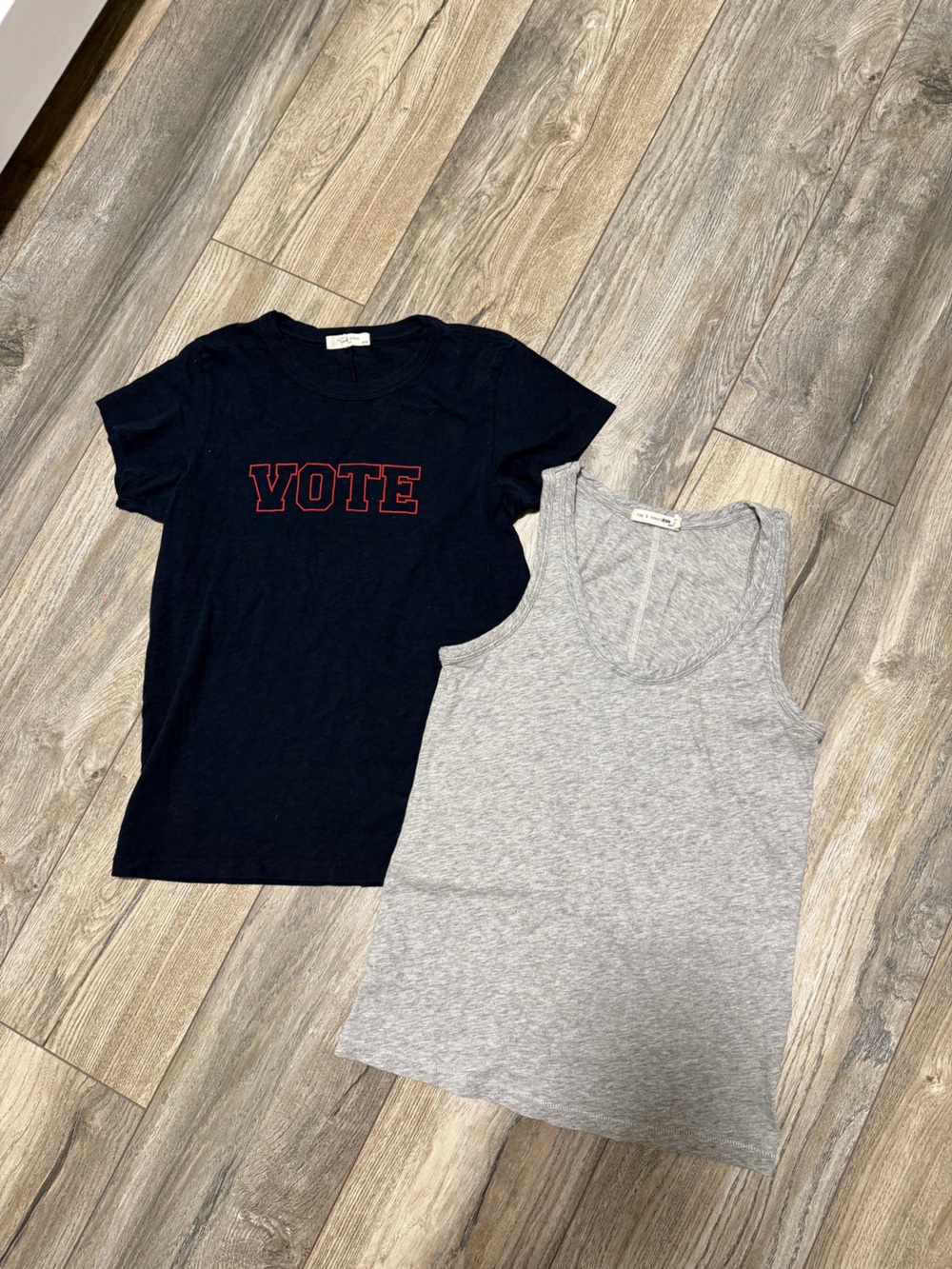 rag & bone Navy Short Sleeve Tee with Red 'VOTE' Graphic